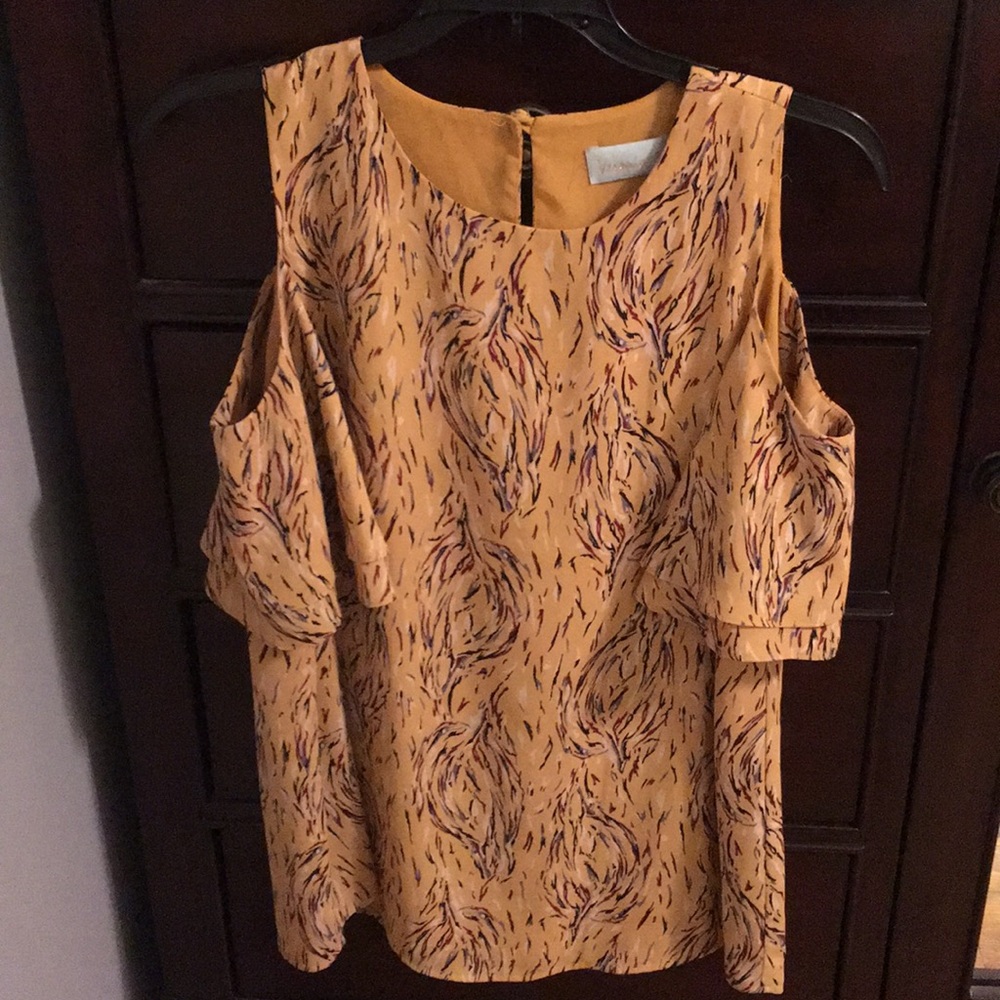 Veronica M Cold Shoulder Print Top, Size S